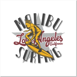 Malibu surfing Posters and Art